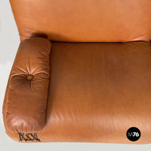 Carica l'immagine nel visualizzatore di Gallery, Modular brown leather sofa, 1970s
