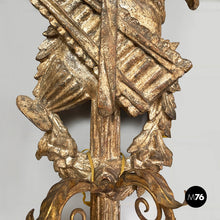 Load image into Gallery viewer, Wall lamps in gilded wood, 1800s
