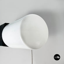 Load image into Gallery viewer, Wall lamps in opaline glass and black Bakelite, 1950s
