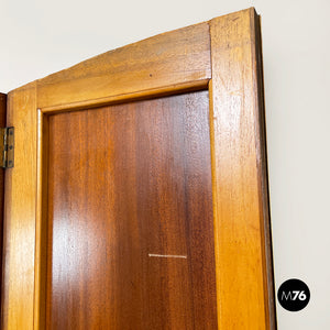 Wooden wardrobe with mirror, 1950s