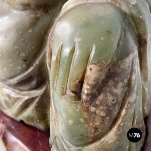 Buddha sculpture in jade and wood, 1950s