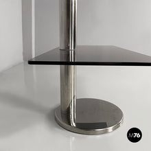 Carica l&#39;immagine nel visualizzatore di Gallery, Console in smoked glass and steel, 1980s
