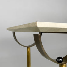 将图片加载到图库查看器，Console in wood and brass, 1980s
