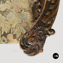 Charger l'image dans la galerie, Wooden armchairs with floral fabric, late 19th century
