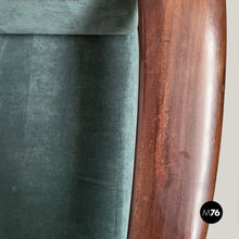画像をギャラリービューアに読み込む, Green velvet armchairs, 1950s
