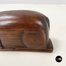 画像をギャラリービューアに読み込む, Wooden cat jewelry box or object holder, 1920s
