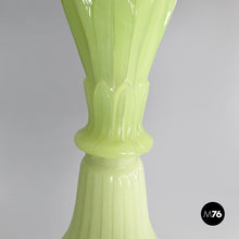 Load image into Gallery viewer, Floor lamp in fabric and green opaline glass, 1930s
