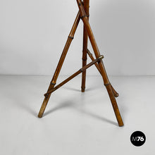 Load image into Gallery viewer, Pedestal in brown leather and bamboo, 1930s
