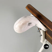 画像をギャラリービューアに読み込む, Italian Art Deco wooden and white cast iron bench, 1930s
