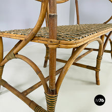 Load image into Gallery viewer, Two-seater outdoor bench in rattan, early 1900s
