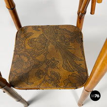 Load image into Gallery viewer, Pedestal in brown leather and bamboo, 1930s
