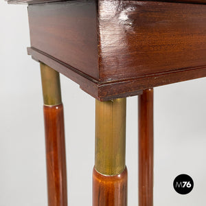 Pedestal in wood and brass, mid 1800s