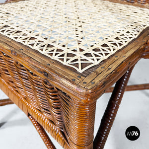 Chairs in rattan and straw, 1960s