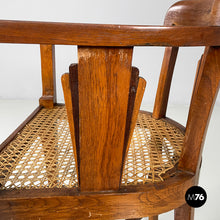 Carica l&#39;immagine nel visualizzatore di Gallery, Tub chair in wood and straw, 1930s
