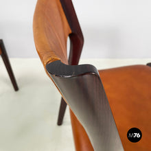 Load image into Gallery viewer, Chair in brown leather and dark wood, 1960s
