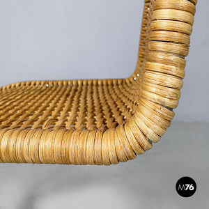 Chairs in straw and steel, 1970s