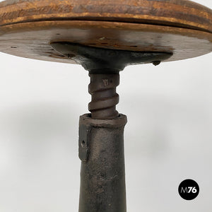 Stools in wood and cast iron, 1930s