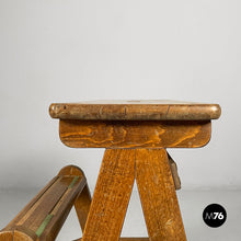 Load image into Gallery viewer, Stool ladder in wood, 1930s
