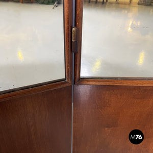 Self-supporting floor mirror in wood, 1940s