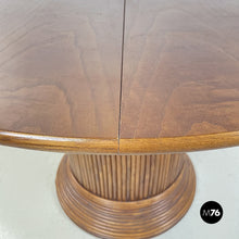 Load image into Gallery viewer, Round or oval wooden dining table with extensions, 1960s
