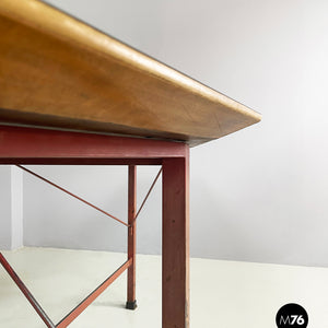 Dining table in wood, formica and iron, 1950s