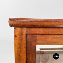 Load image into Gallery viewer, Cart with bar compartment in wood and glass, late 1800s
