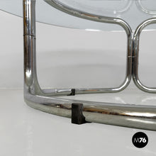 将图片加载到图库查看器，Coffee table in steel and glass, 1970s
