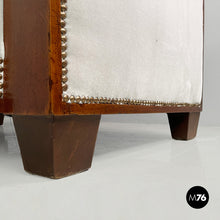 Load image into Gallery viewer, Armchairs in wood and grey velvet, 1930s
