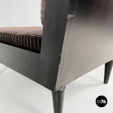 将图片加载到图库查看器，Armchairs in wood and brown velvet, 1940s
