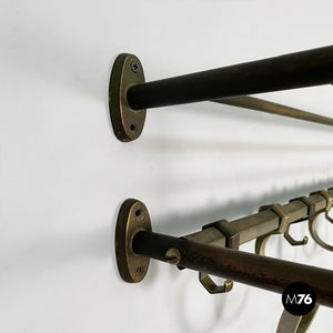 Metal wall coat rack, 1930s