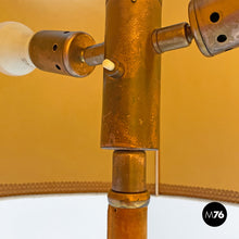 Load image into Gallery viewer, Velvet and brass floor lamp, 1940s
