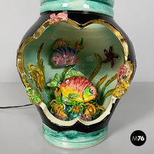 将图片加载到图库查看器，Glazed ceramic table lamp, 1950s
