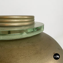 Carica l&#39;immagine nel visualizzatore di Gallery, Brass and glass table lamp, 1920s

