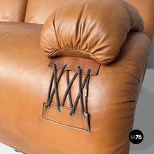 Carica l'immagine nel visualizzatore di Gallery, Modular brown leather sofa, 1970s
