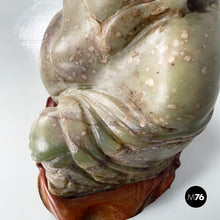 Load image into Gallery viewer, Buddha sculpture in jade and wood, 1950s
