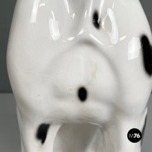 将图片加载到图库查看器，Black and white ceramic sculpture of Harlequin Great Dane dog, 1980s
