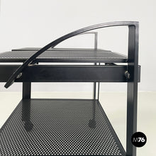 将图片加载到图库查看器，Cart in black perforated metal, 1980s
