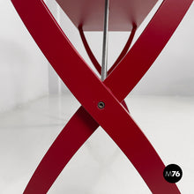 画像をギャラリービューアに読み込む, Console in burgundy wood and metal, 1980s
