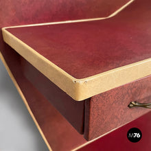 将图片加载到图库查看器，Wall console in burgundy and beige sky, 1950s
