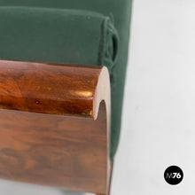 Carica l&#39;immagine nel visualizzatore di Gallery, Daybed in green fabric and wood, 1940s
