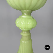 Load image into Gallery viewer, Floor lamp in fabric and green opaline glass, 1930s
