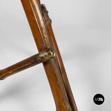 Load image into Gallery viewer, Pedestal in brown leather and bamboo, 1930s
