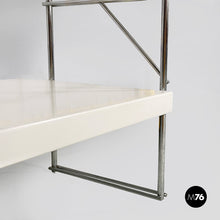 Load image into Gallery viewer, Modular wall bookcase in white metal and steel, 1980s
