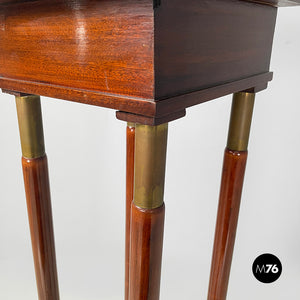 Pedestal in wood and brass, mid 1800s
