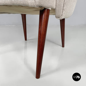 Armchairs in fabric and wood, 1940s