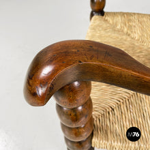 将图片加载到图库查看器，Armchairs in wood and straw, 1960s
