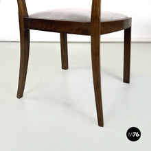 Carica l&#39;immagine nel visualizzatore di Gallery, Chairs in wood and beige velvet, 1930s

