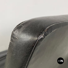 画像をギャラリービューアに読み込む, Chair in black leather and steel, 1980s
