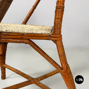 Chairs in rattan and straw, 1960s