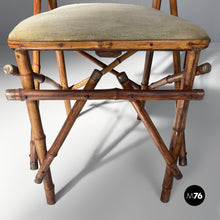Load image into Gallery viewer, Chairs in fabric and bamboo, 1930s
